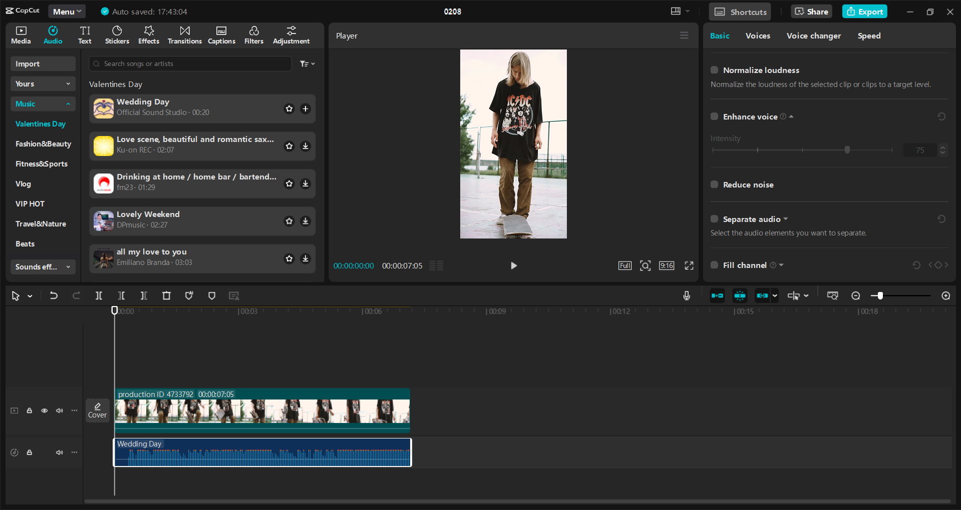 Interface of the CapCut desktop video editor - a valuable tool to add audio to Instagram reels