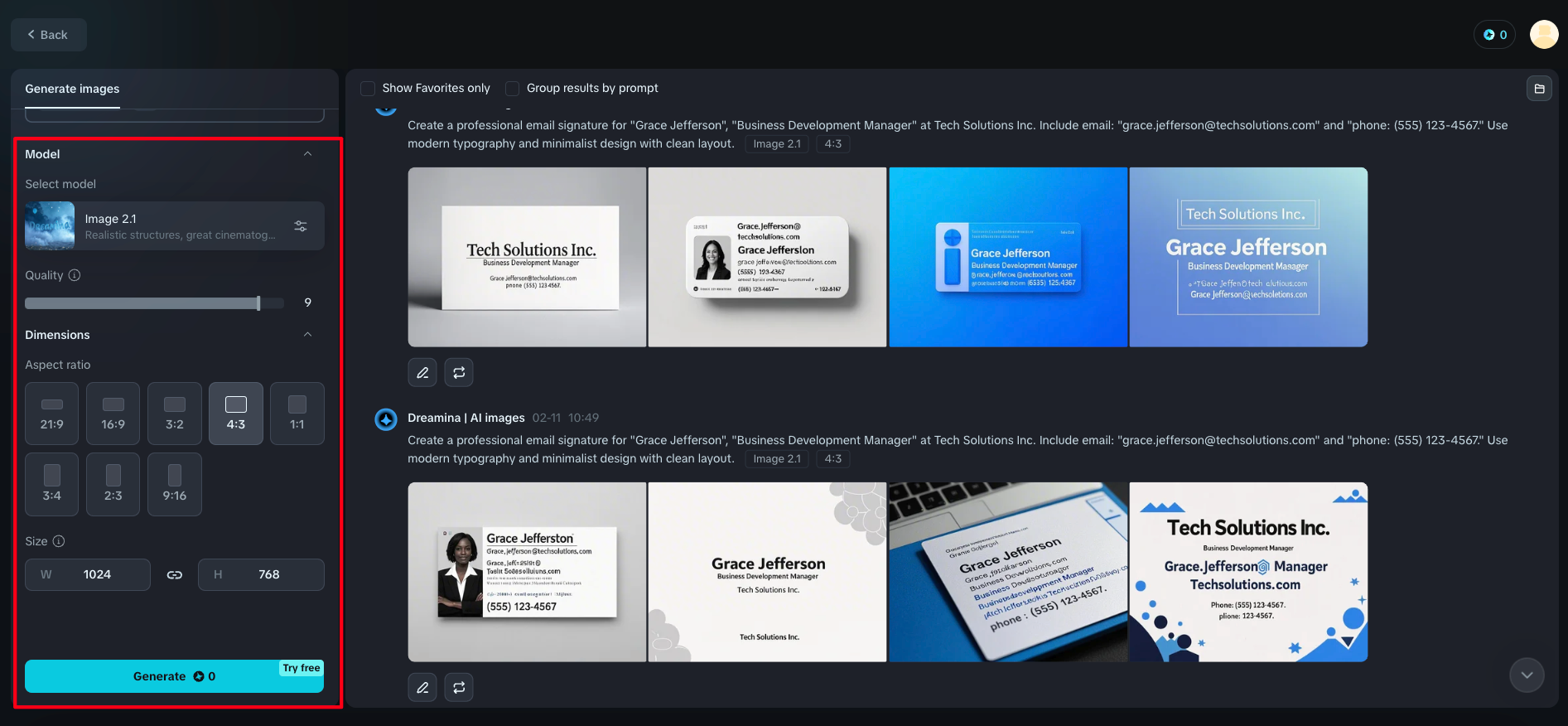 create signature email online with Dreamina