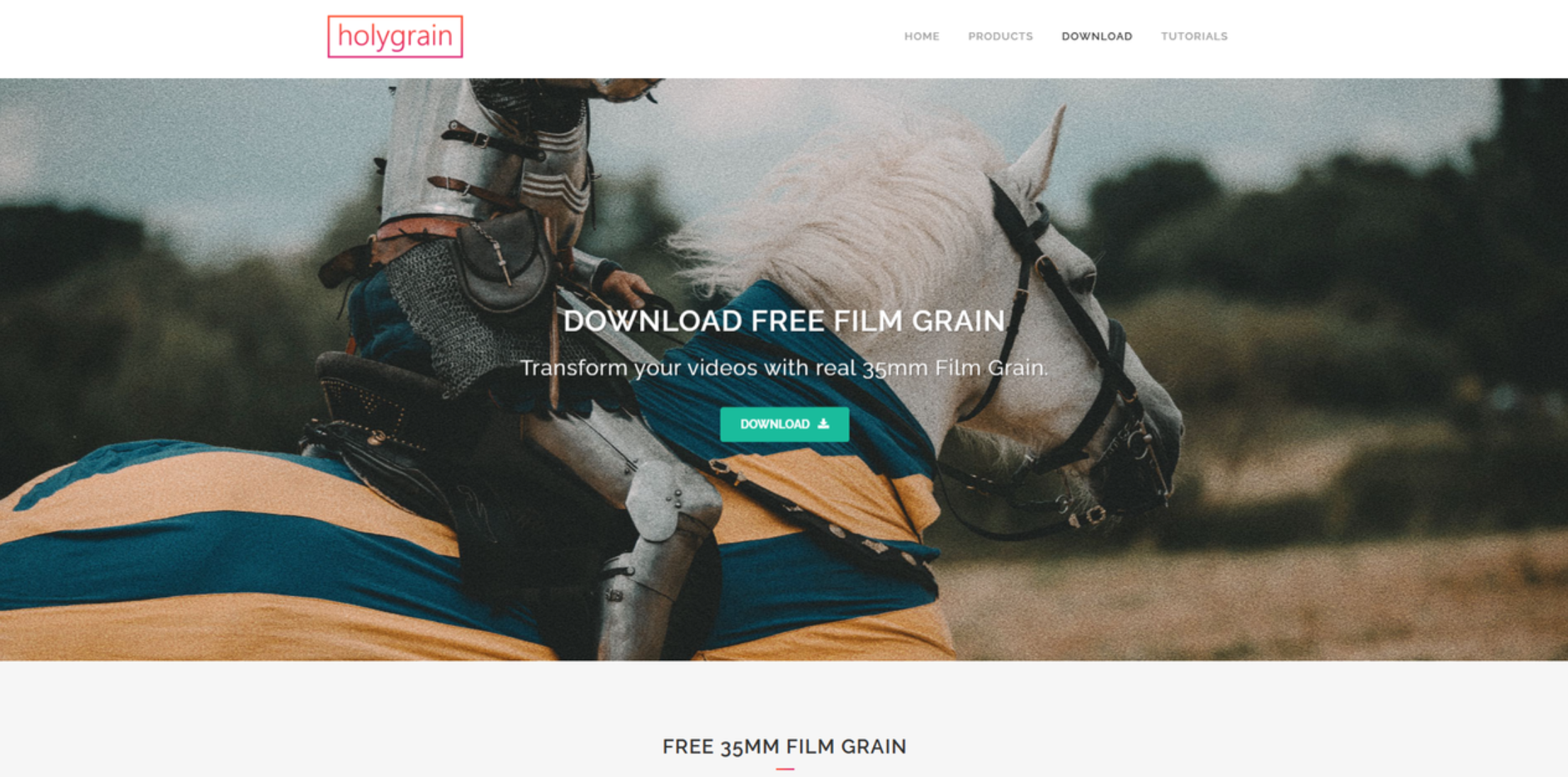 Antara muka Holygrain - alat berharga untuk tekstur butiran filem 35mm