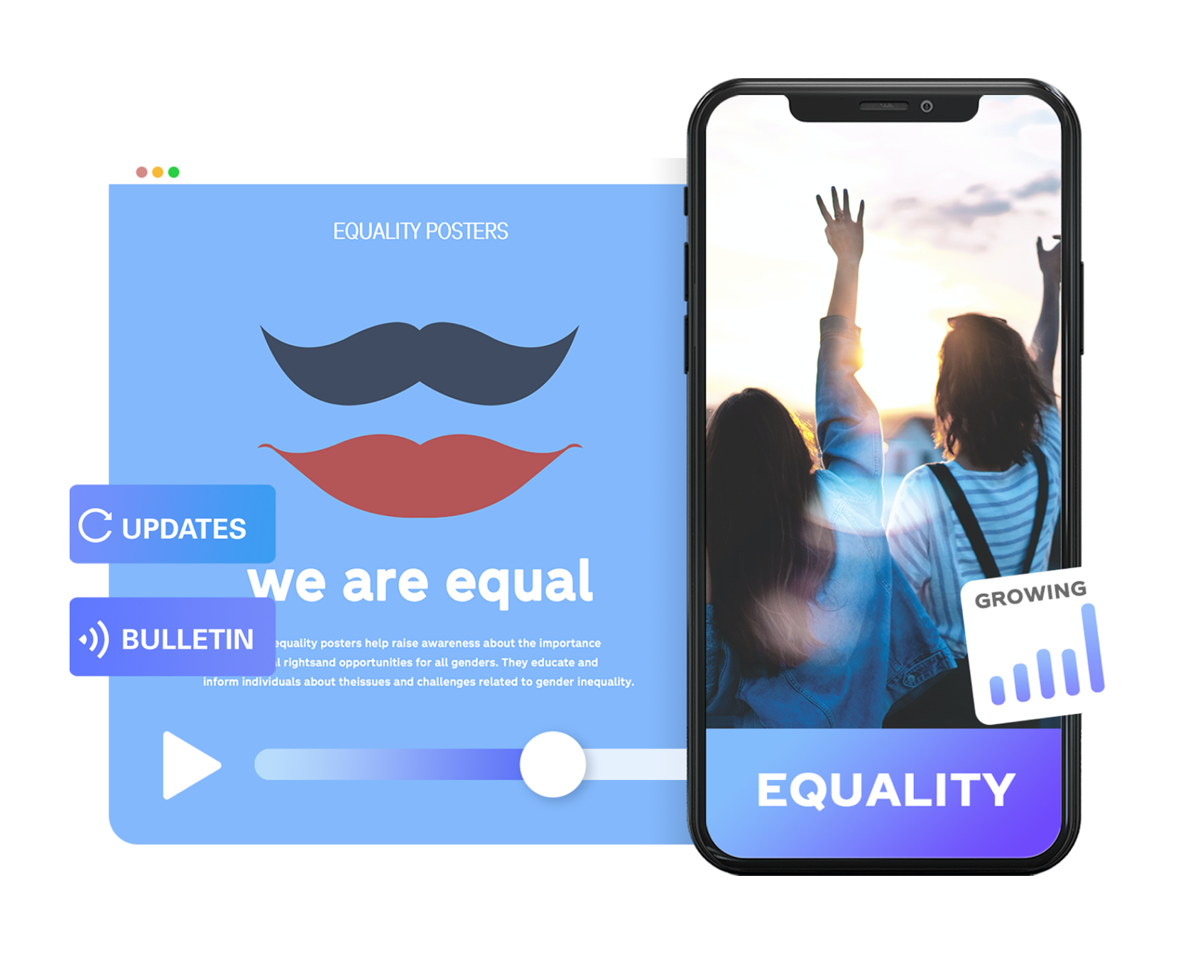 Kostenlose Postergestaltung zur Gleichstellung der Geschlechter online