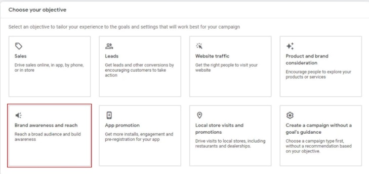 Setting up a new YouTube in-stream video ad campaign on Google ads