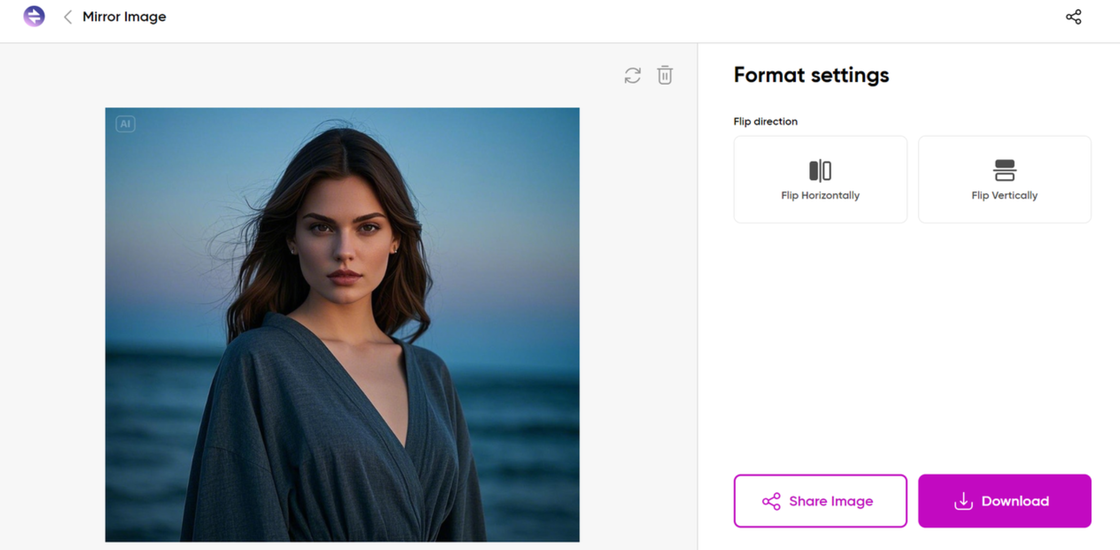 빠른 도구로 이미지 뒤집기
