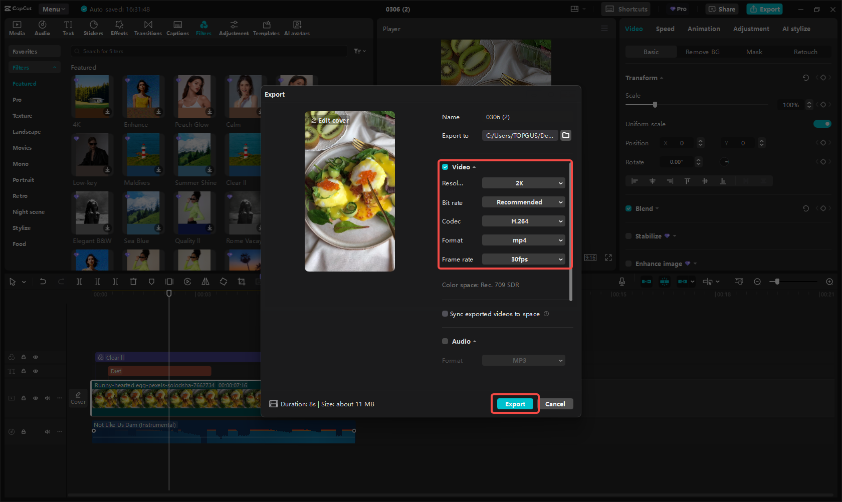 Ekspor Gulungan / Cerita