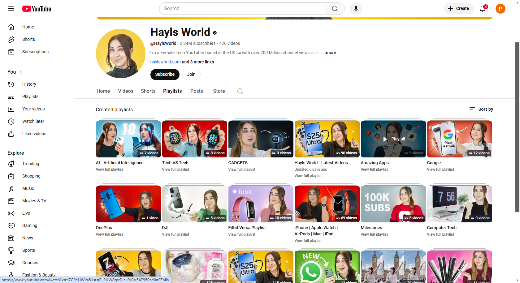 إنشاء قوائم التشغيل ذات الصلة