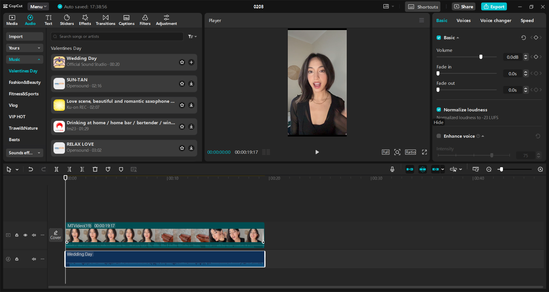 Interface of the CapCut desktop video editor - an efficient way to add music to Instagram reels
