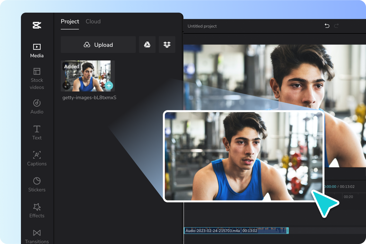 Шаг 1: Добавьте свои медиафайлы в CapCut