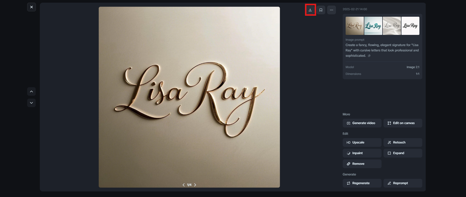 Download the fancy signature generator for my name