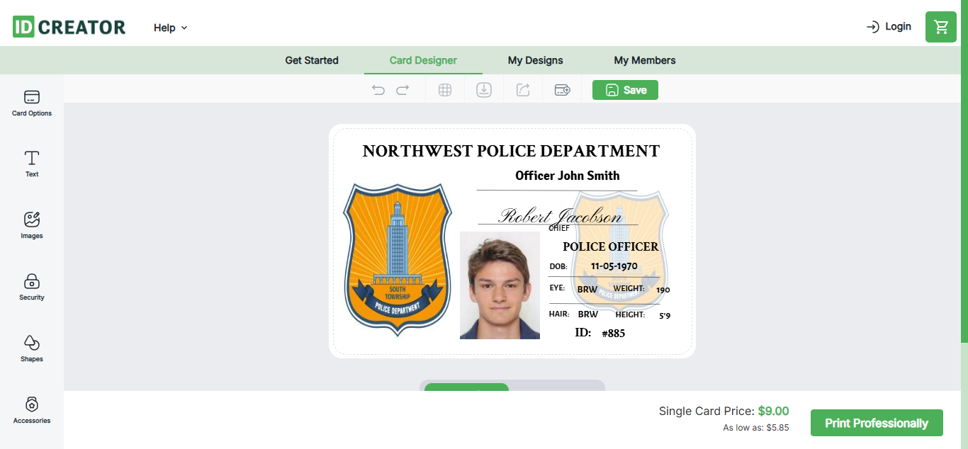 Online student id generator