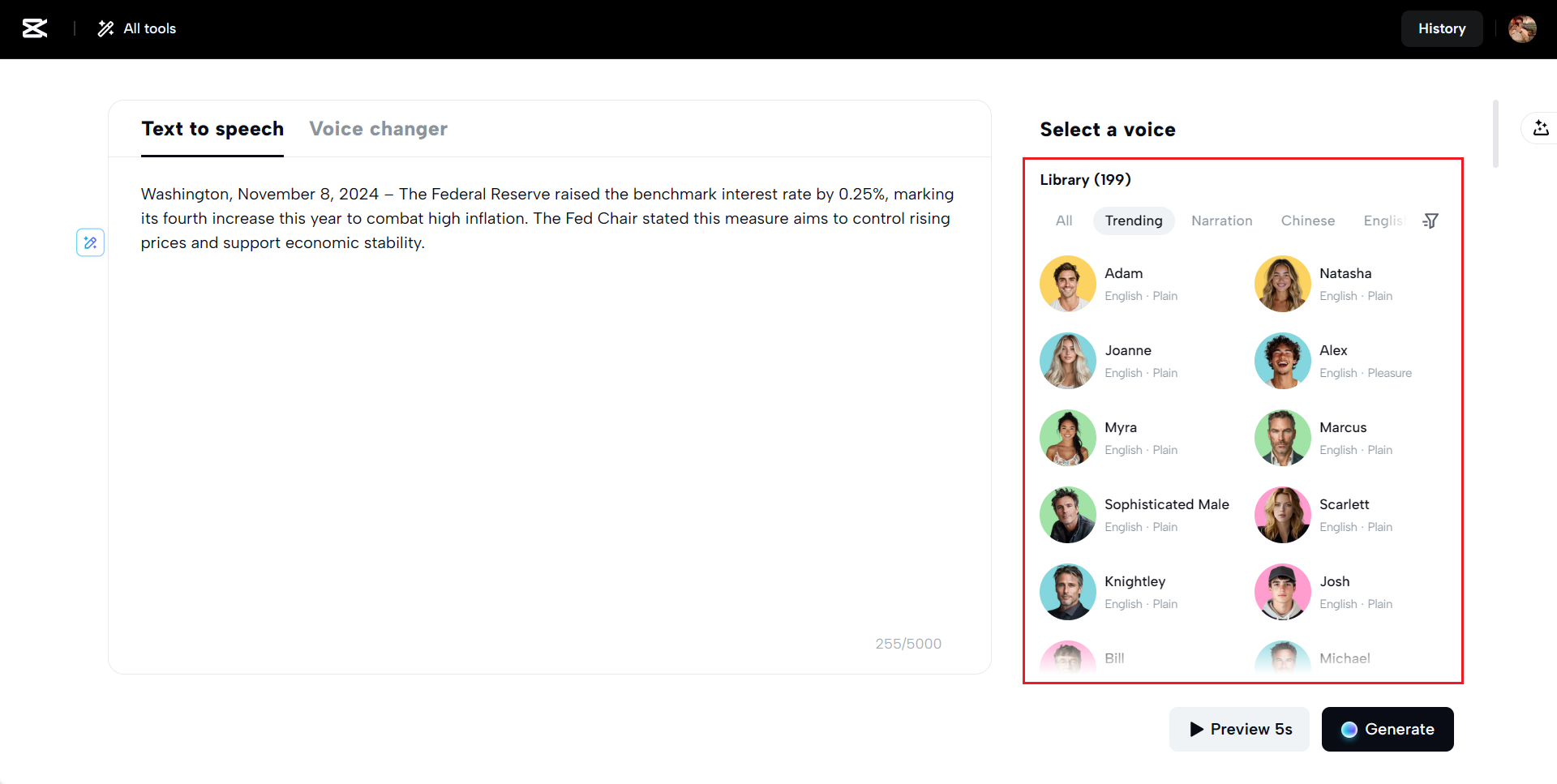 Filtros de voz com diversos estilos