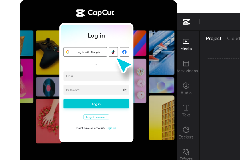 Inscrivez-vous ou connectez-vous à votre compte CapCut