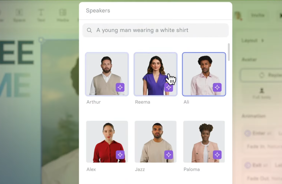 Adding an avatar in Synthesia IO