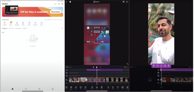 Using the VN video editor for reels on mobile