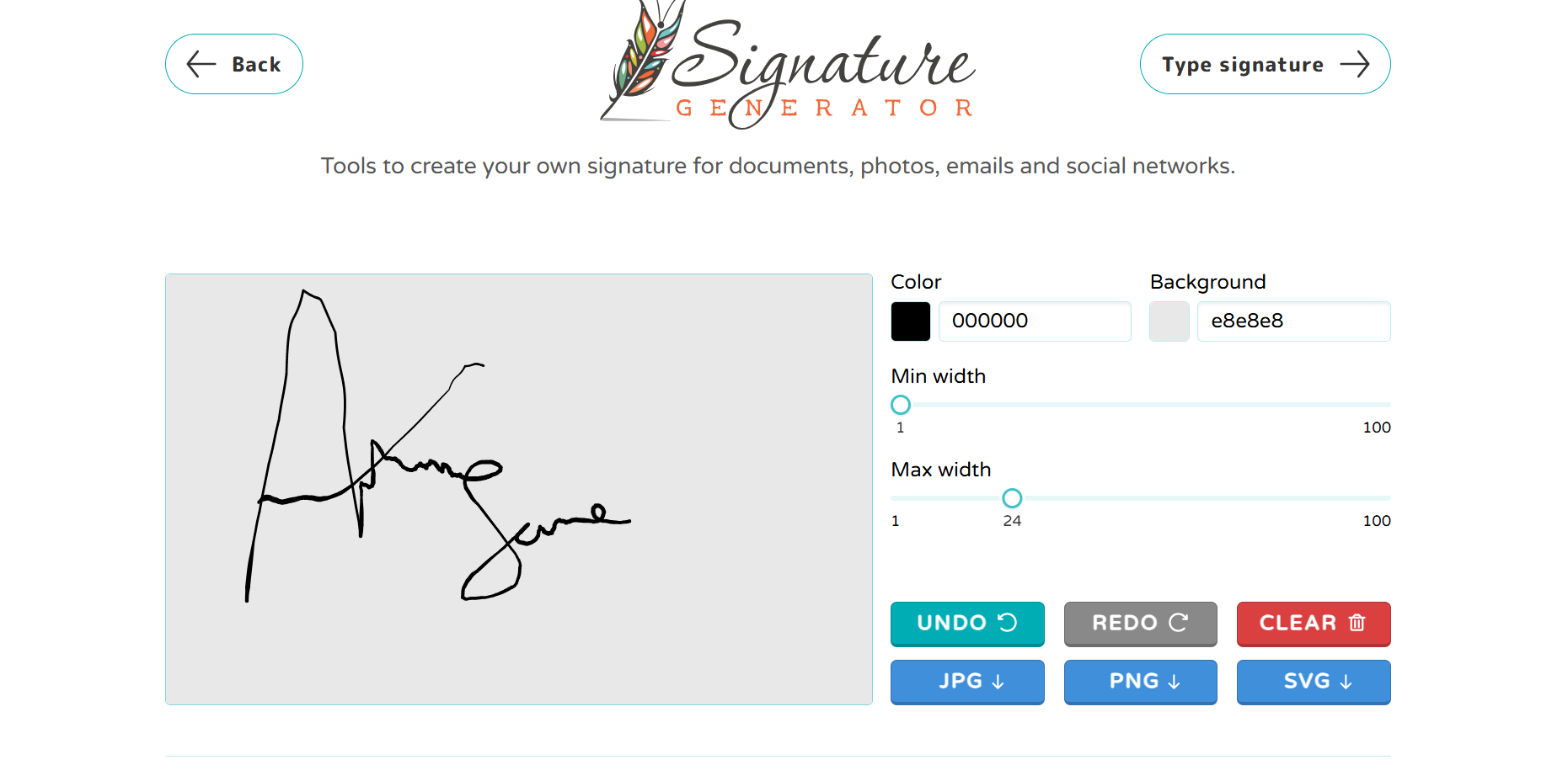 Signaturely hand written signature generator