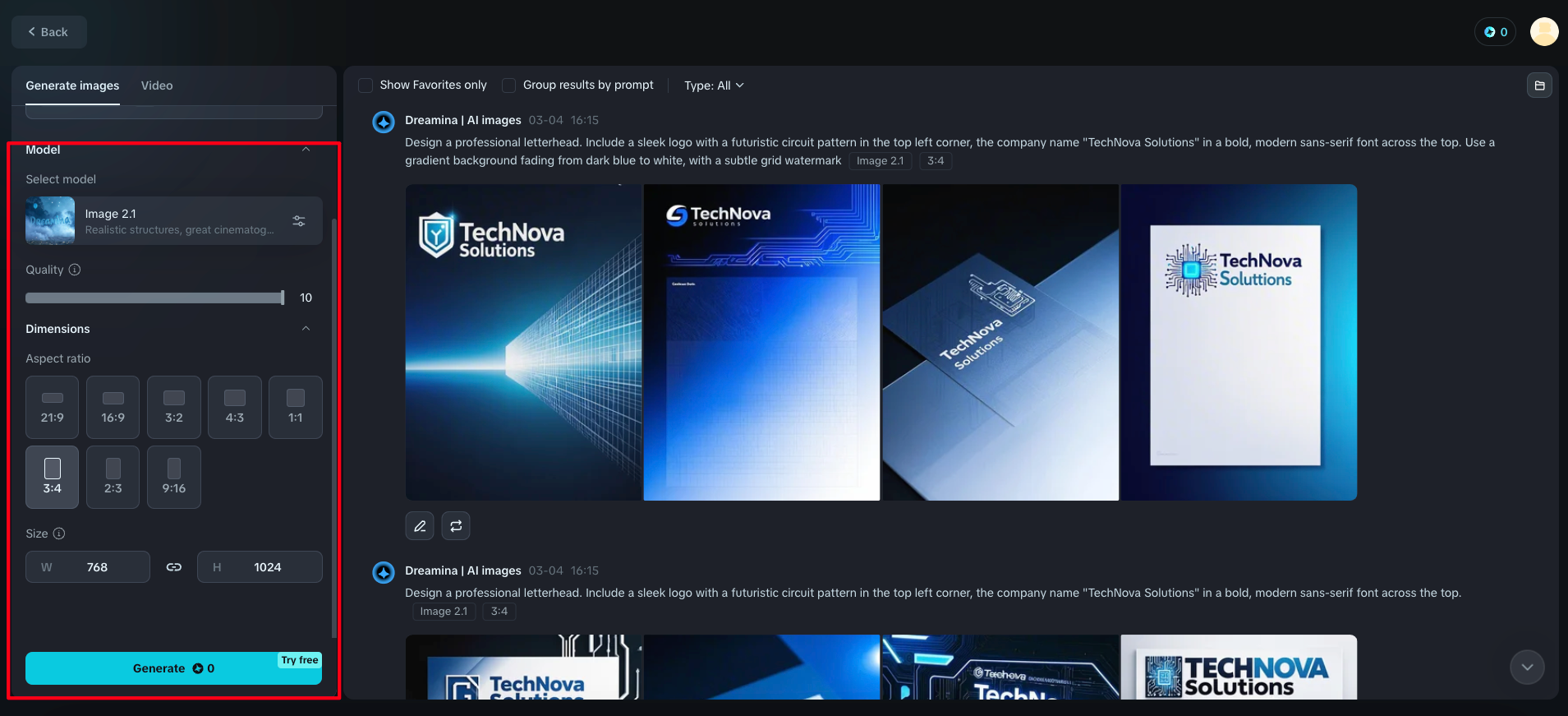 creating a letter head