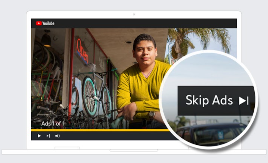 YouTube display ads-Skippable video ads