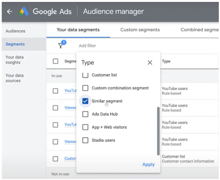 Defining target audience for YouTube display ads