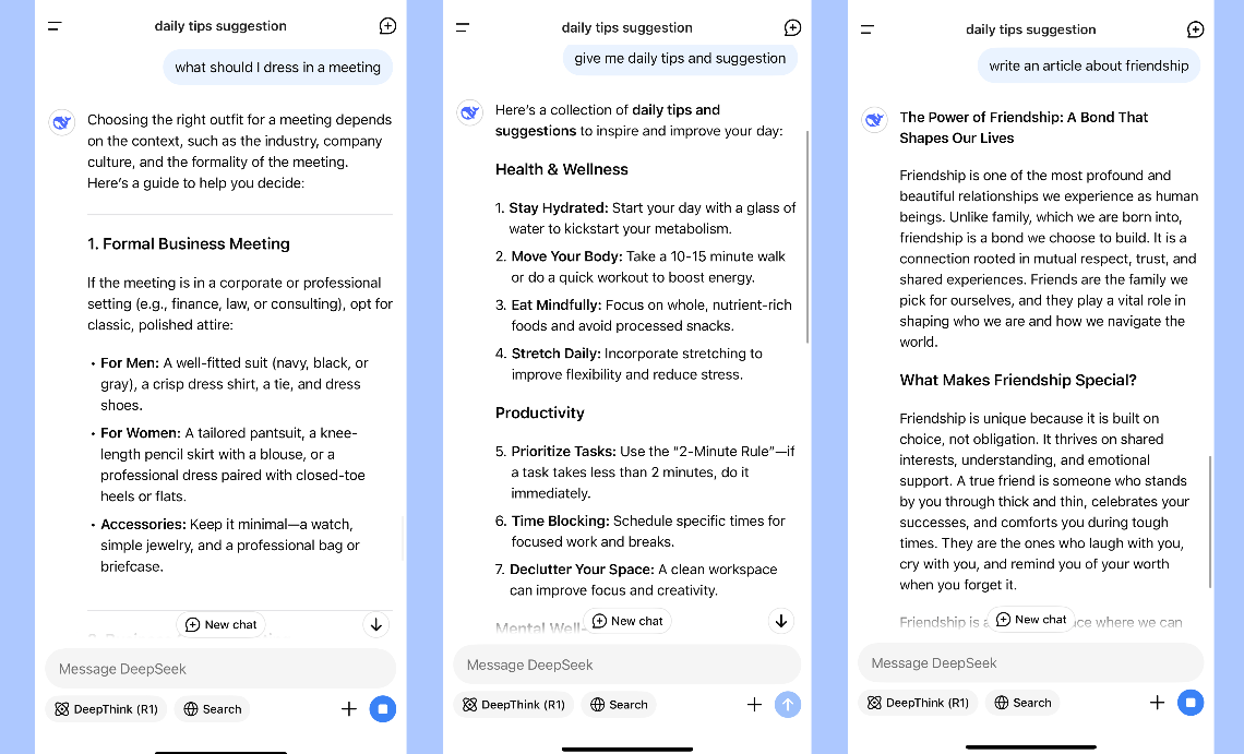 DeepSeek utilizzando esempi