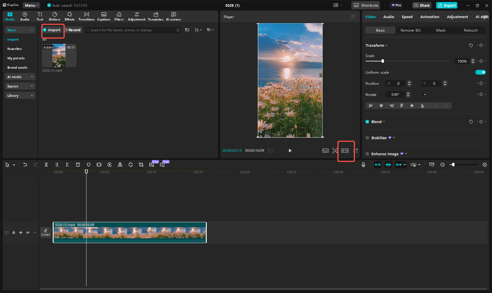 Impor video yang ada