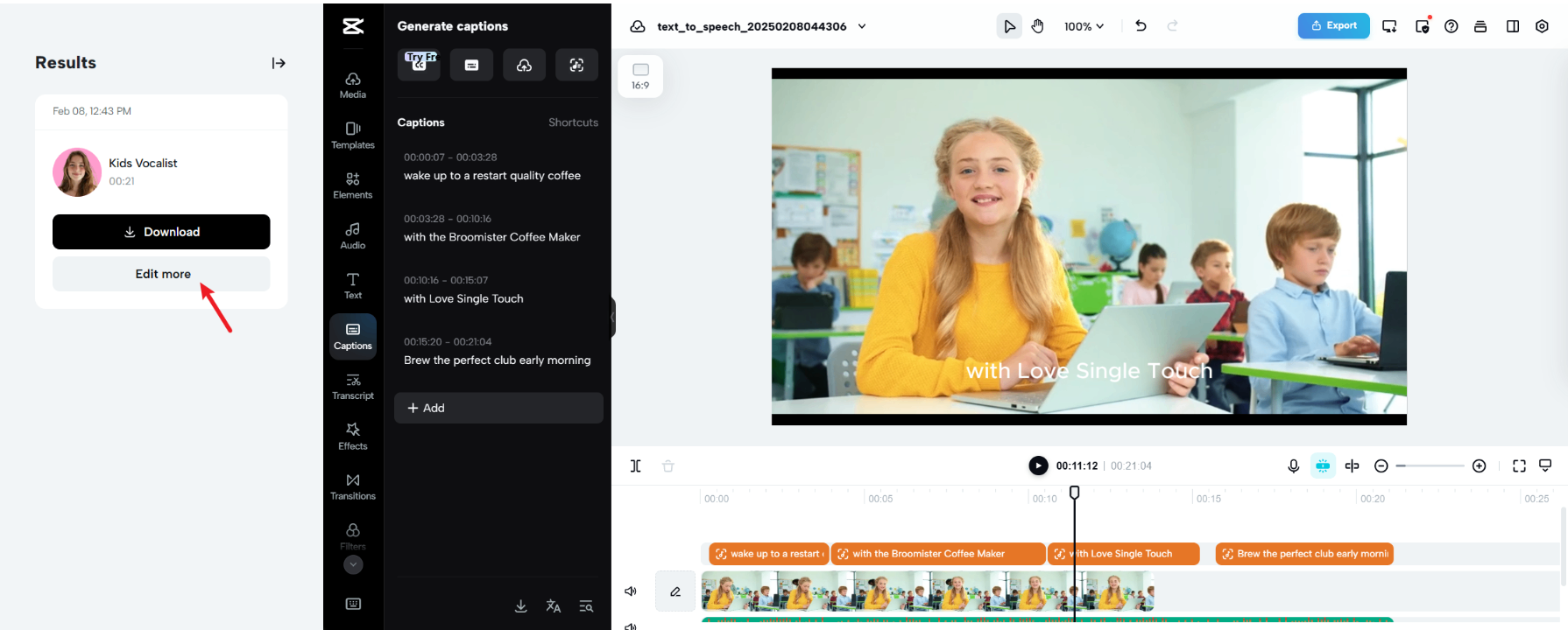 Espaço de edição de vídeo acessível