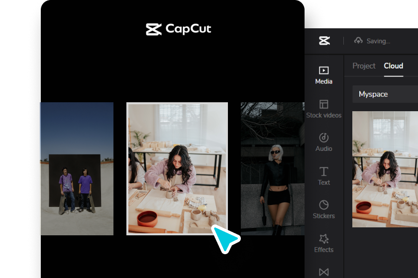 1단계: DIY 템플릿을 선택하거나 특정 가로 세로 비율로 새 프로젝트를 시작합니다.