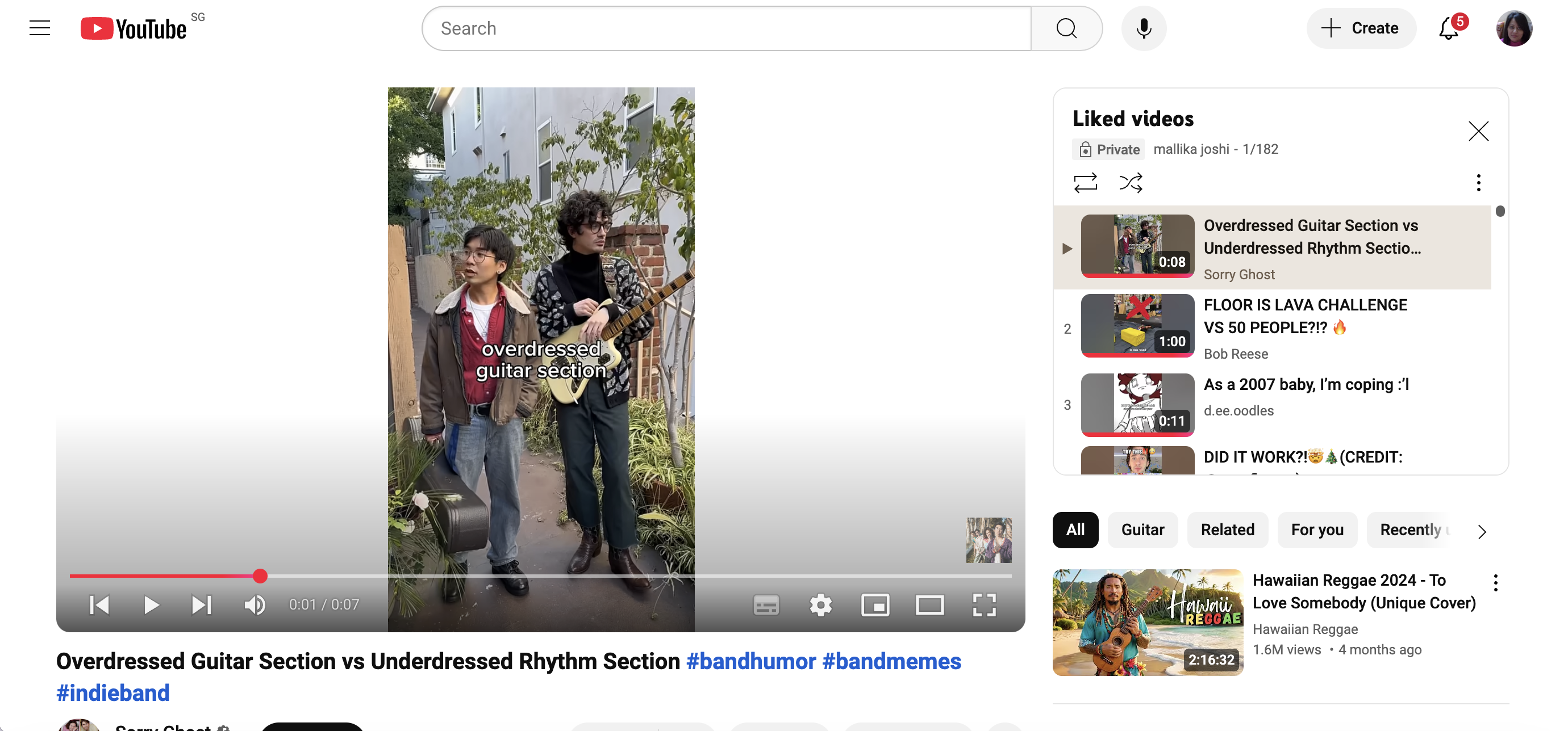 YouTube Shorts video to normal view