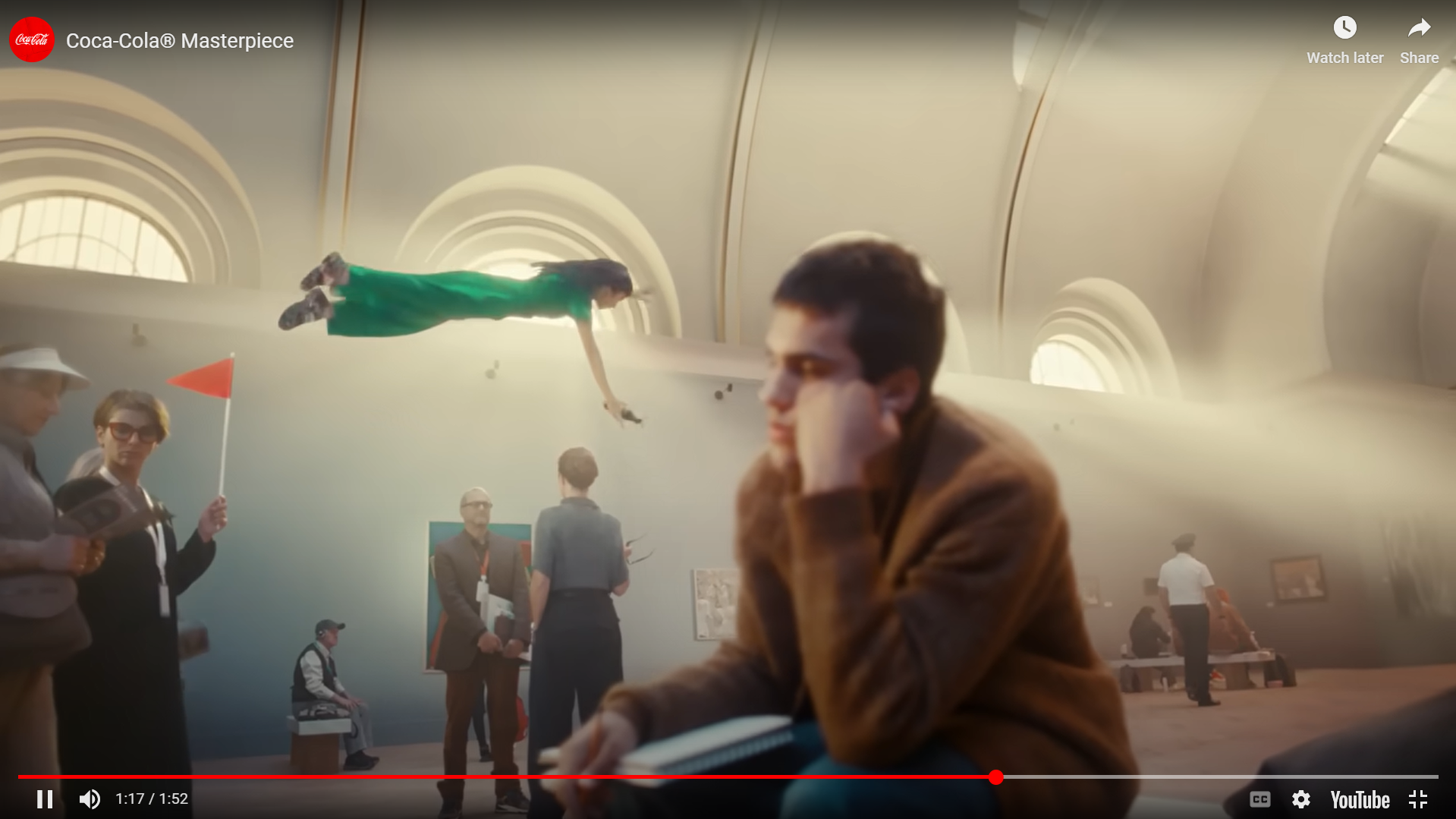 可口可樂的YouTube廣告示例以創意藝術品為特色