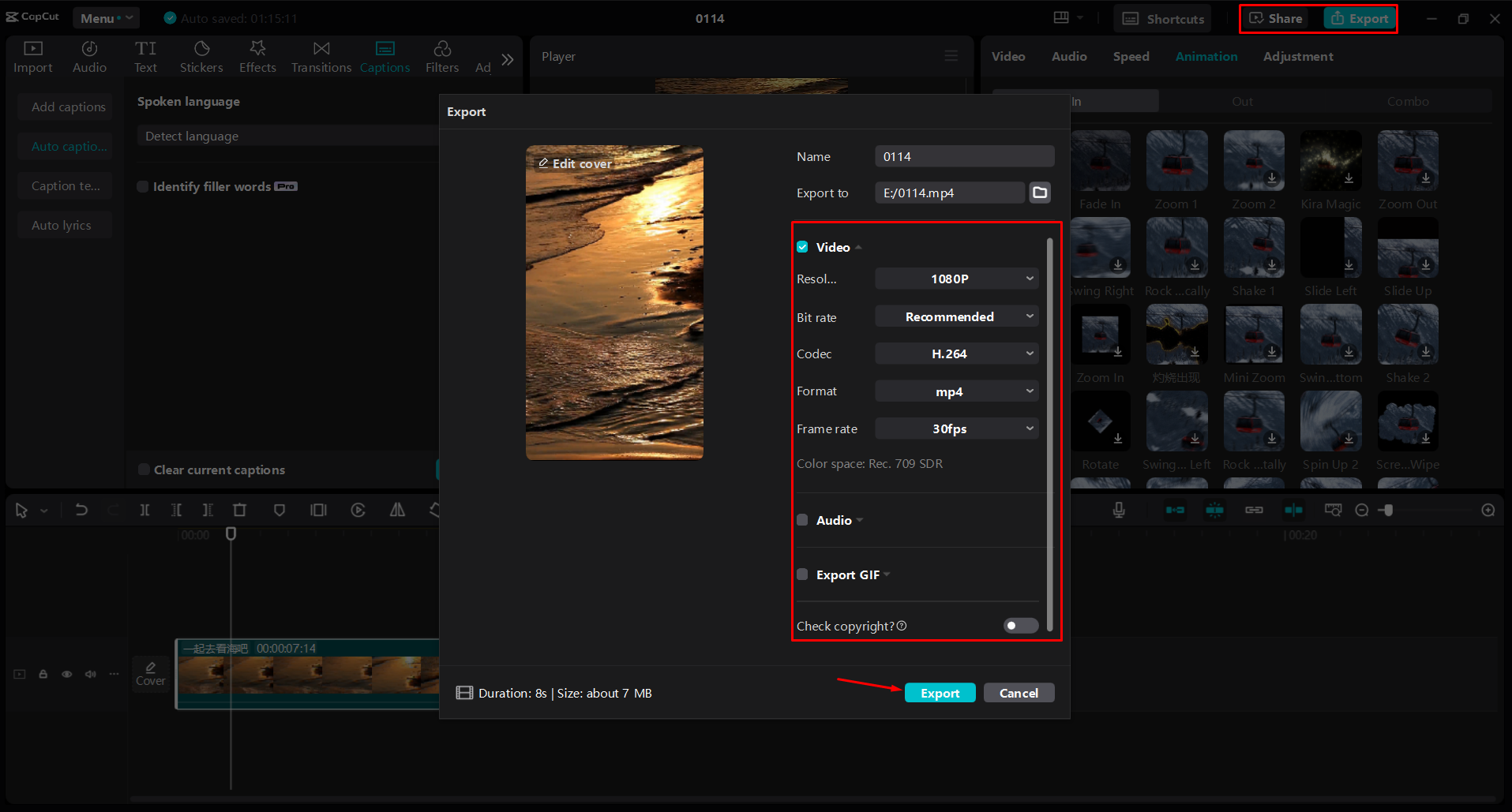 Mengekspor video dari editor video desktop CapCut