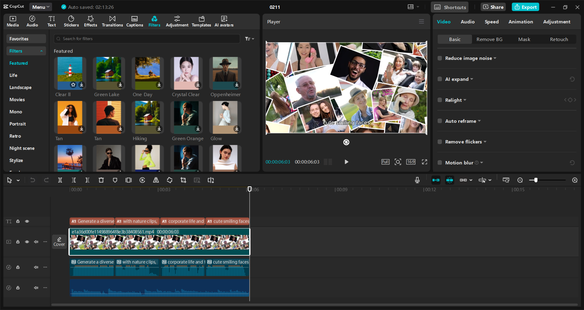 The interface of the CapCut desktop video editor - an easy way to convert scripts to videos