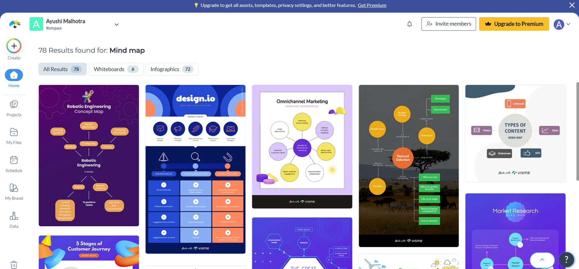 Visme: Mind map generator