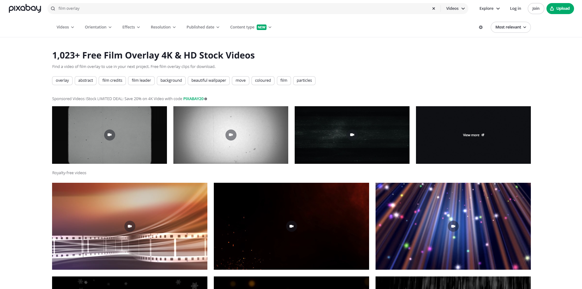 Pixabay介面-膠片掃描紋理的寶貴資源