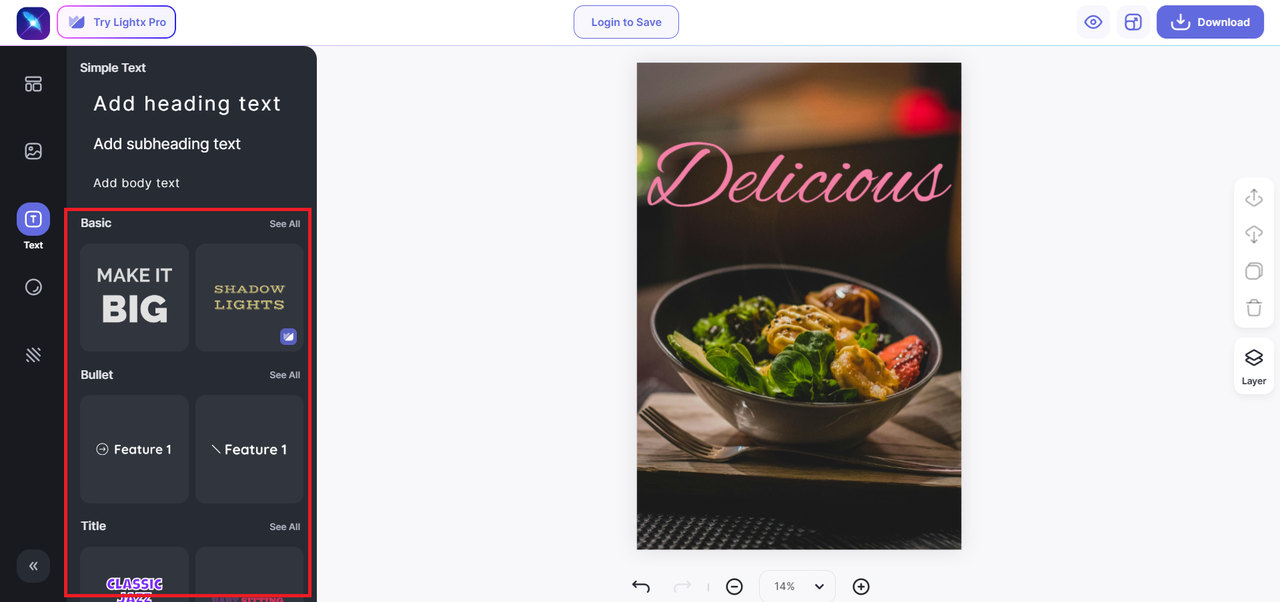 Wybierz i dostosuj ustawienia wstępne tekstu
