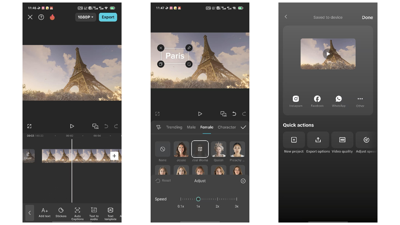 CapCut App's interface
