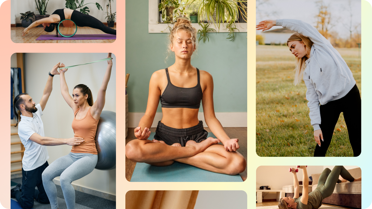 Use templates specifically designed for fitness or workout videos