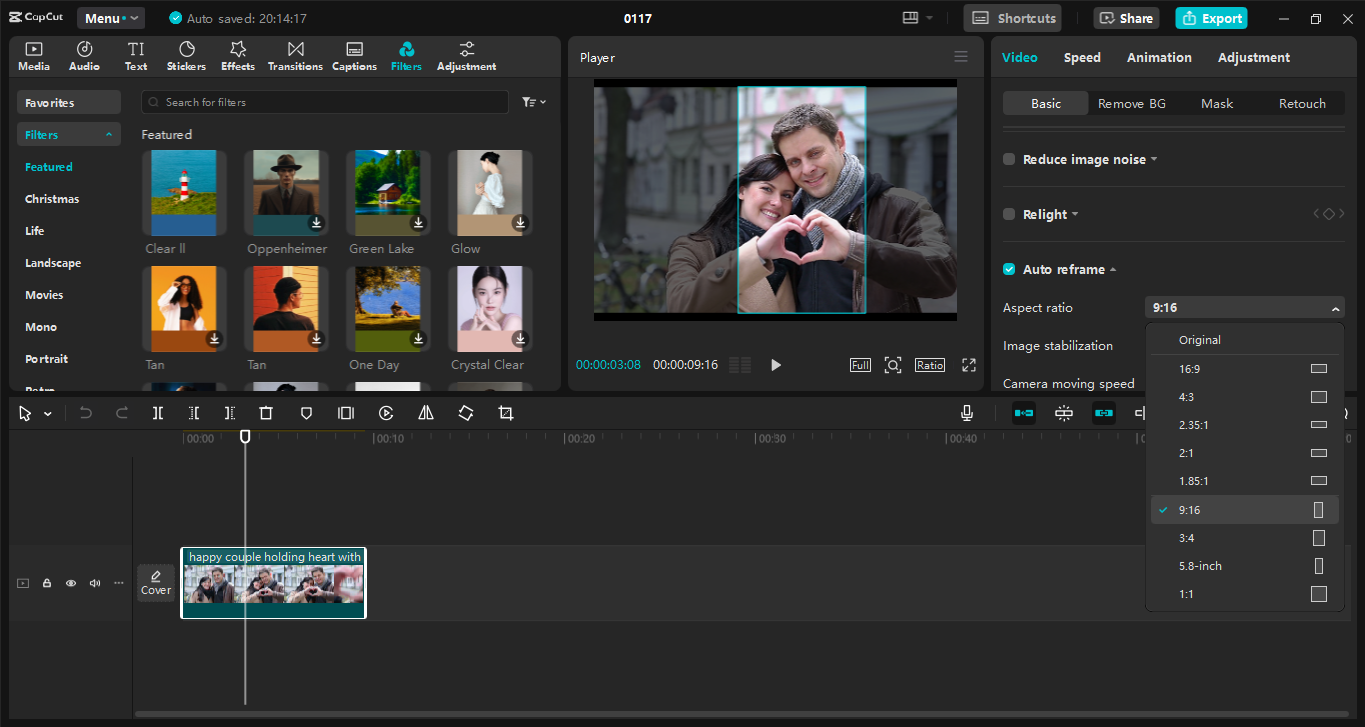 Інтерфейс настільного відеоредактора CapCut - кращий інструмент для створення відео у форматі YouTube Shorts