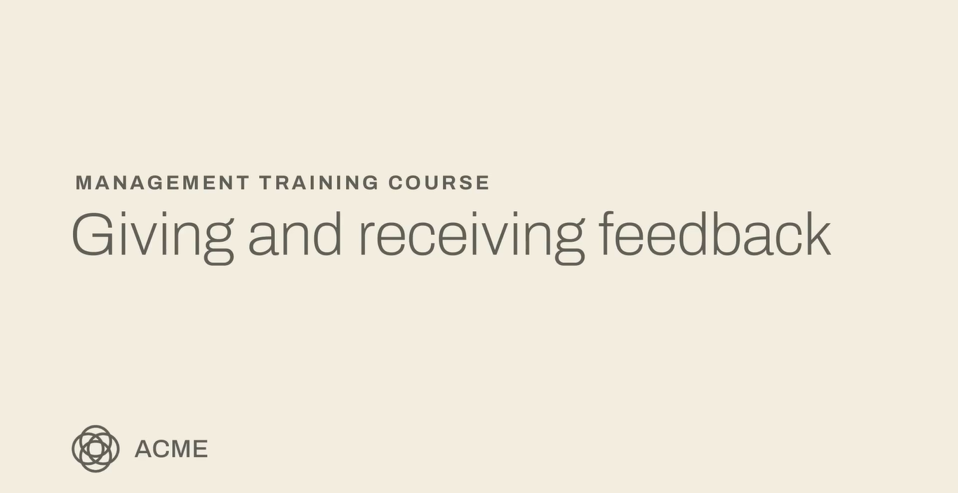 Film szkoleniowy dotyczący zgodności korporacyjnej dotyczący udzielania i otrzymywania informacji zwrotnych