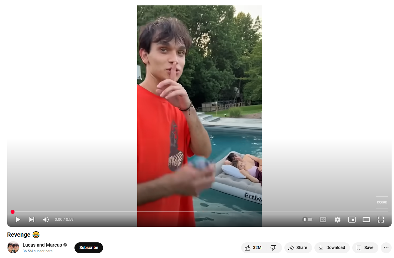 Lucas dan Marcus Revenge - YouTube Short yang luar biasa dan paling disukai