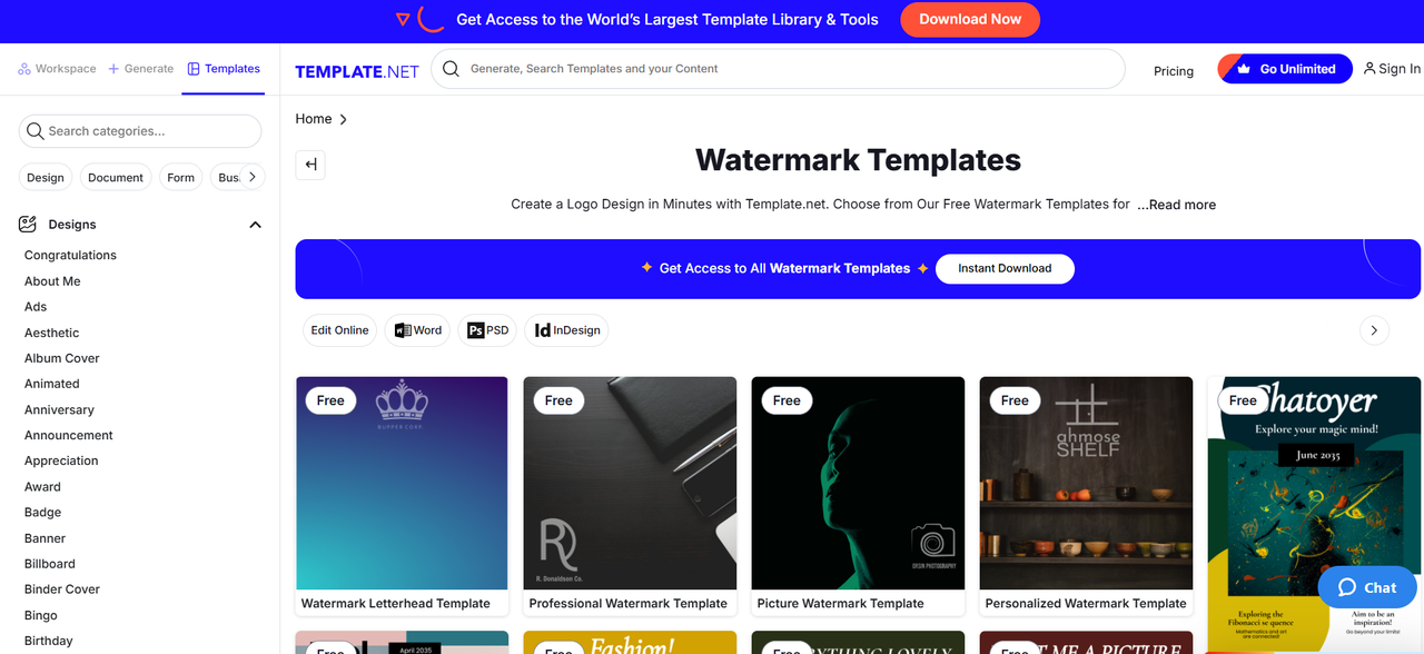 Explorar y elegir una plantilla de marca de agua