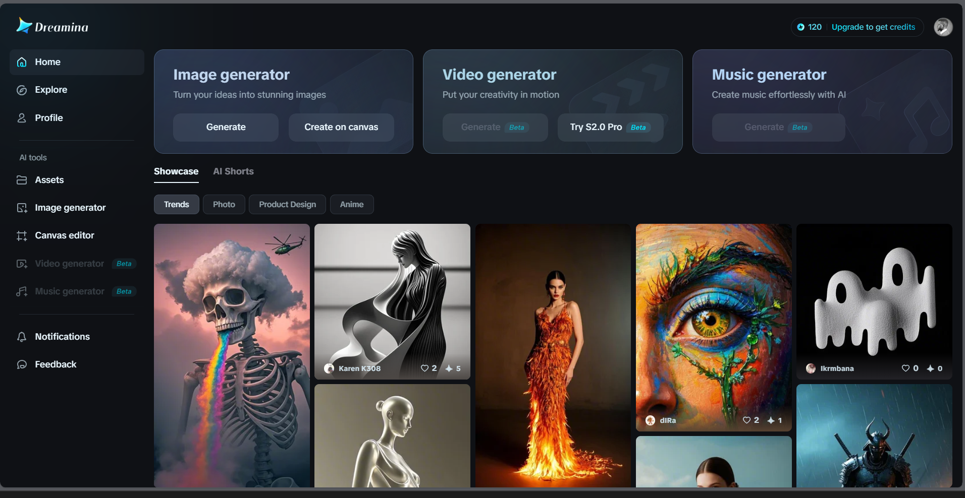 Giao diện Dreamina