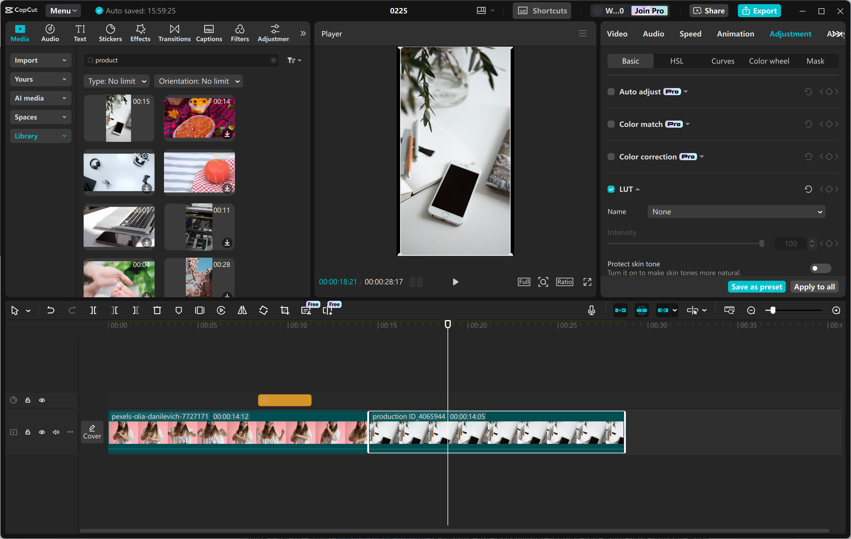 The interface of the Capcut desktop video editor - the excellent tool creates Instagram Reels