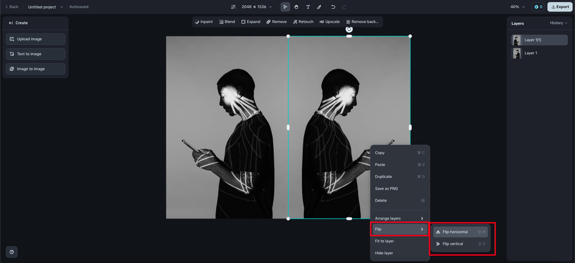 Dreamina로 그림 거울 편집