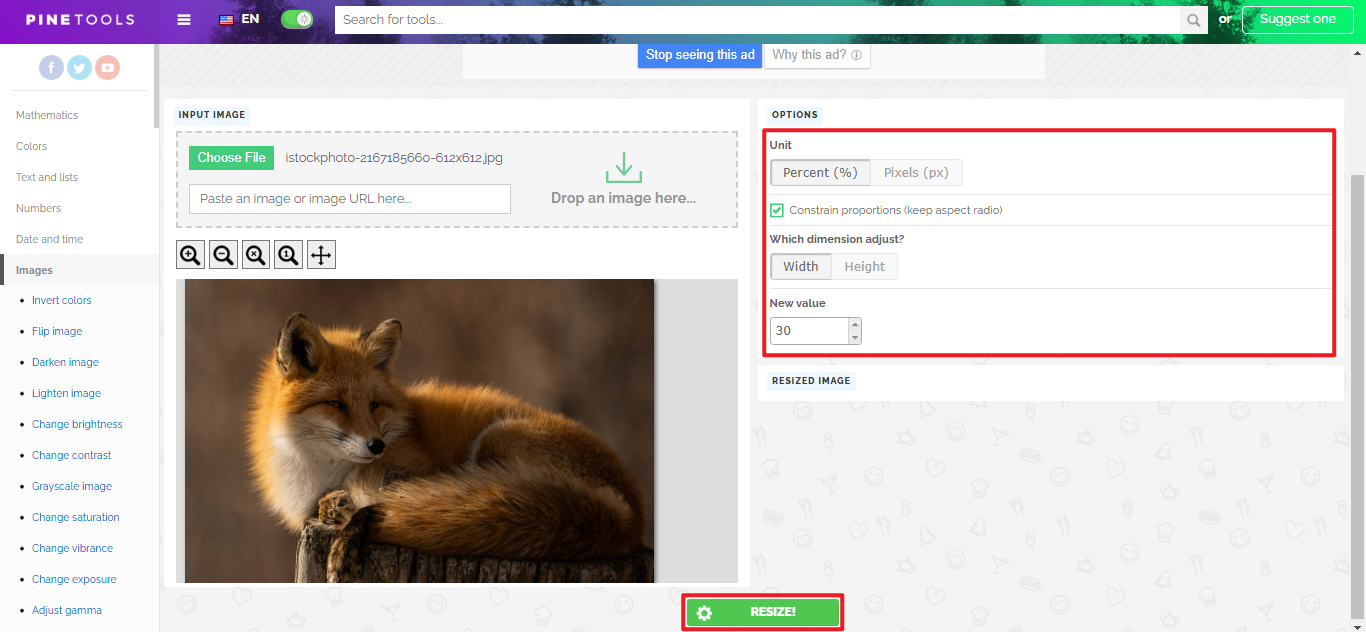 Penambah ukuran foto