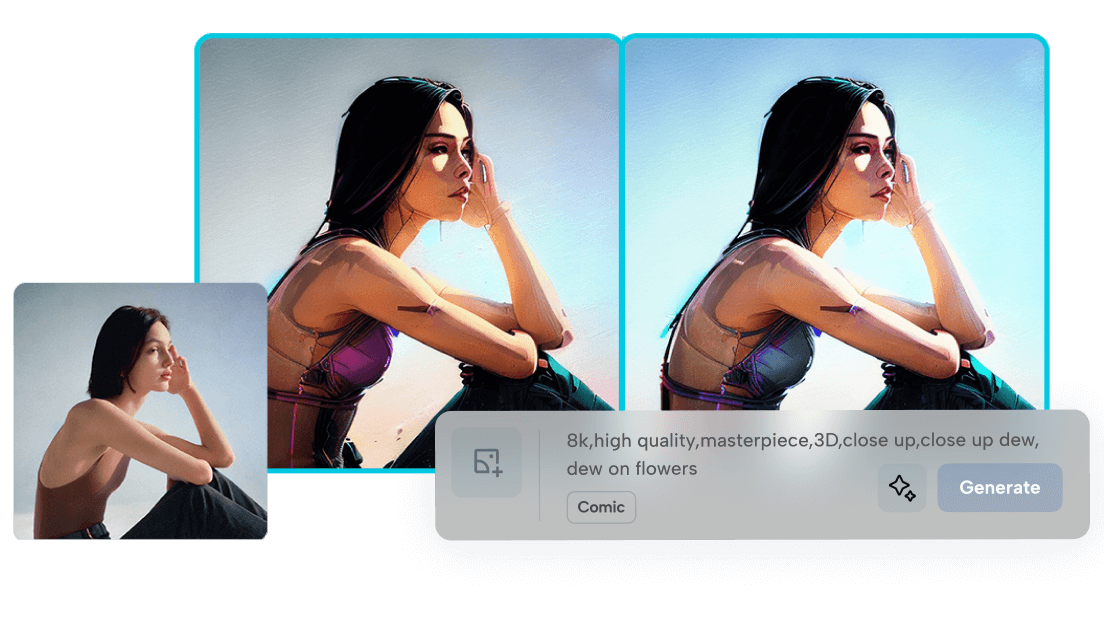 Bilder automatisch mit Textaufforderungen in andere Bilder umwandeln