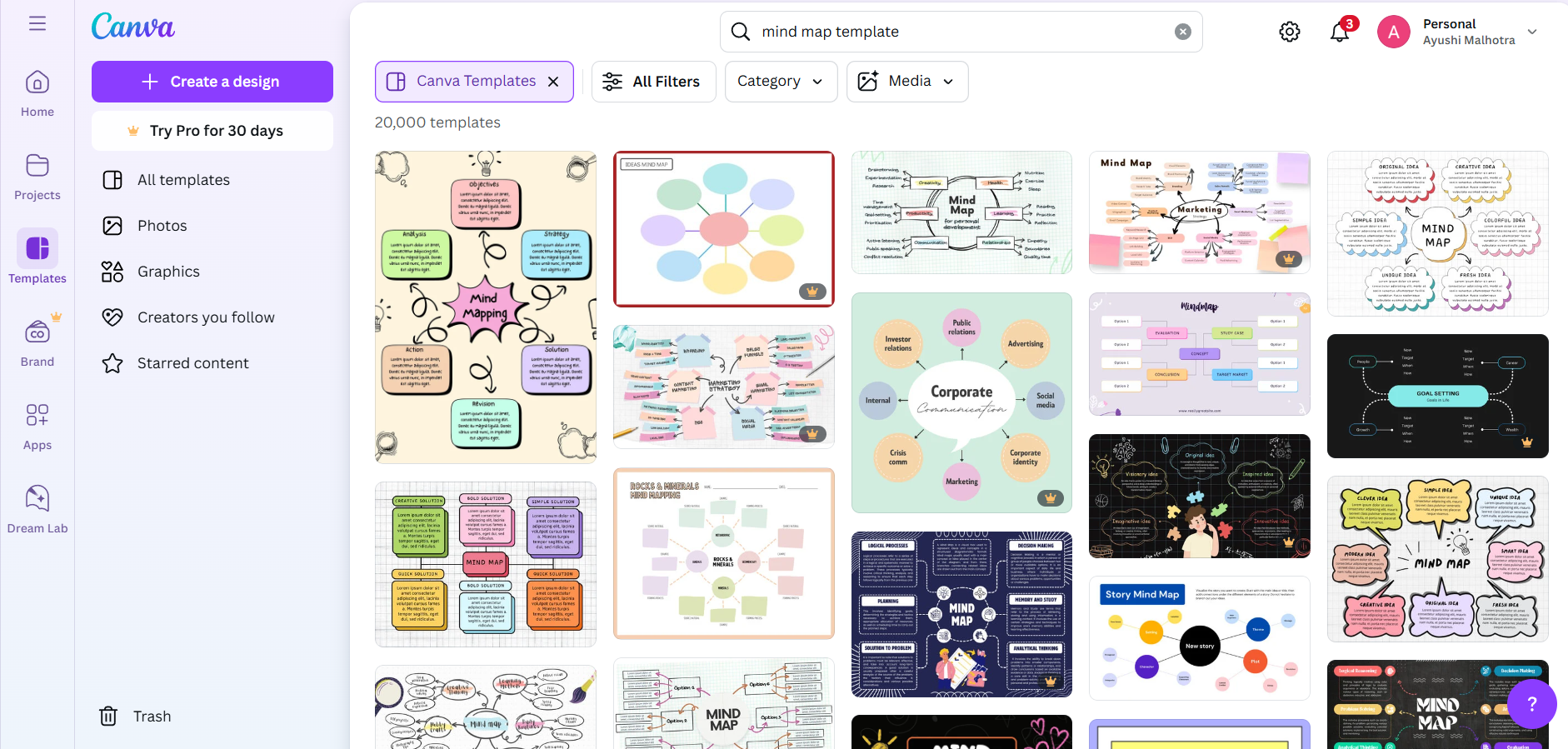 Canva: Mind map generator
