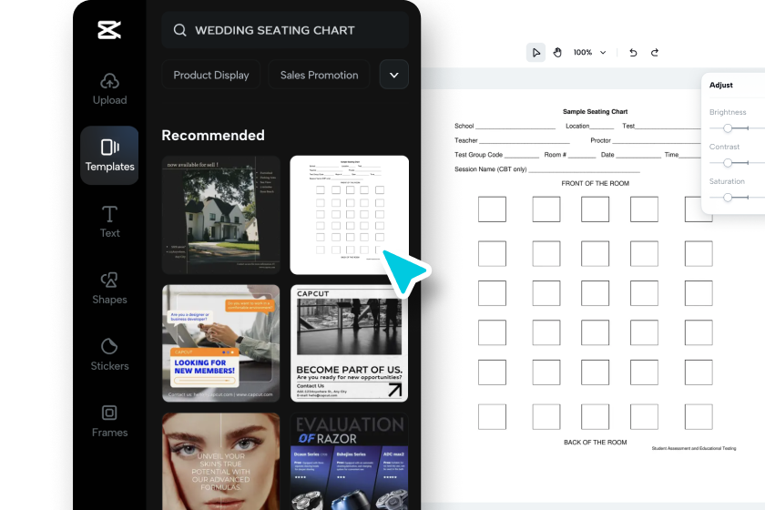 Open CapCut and select a template