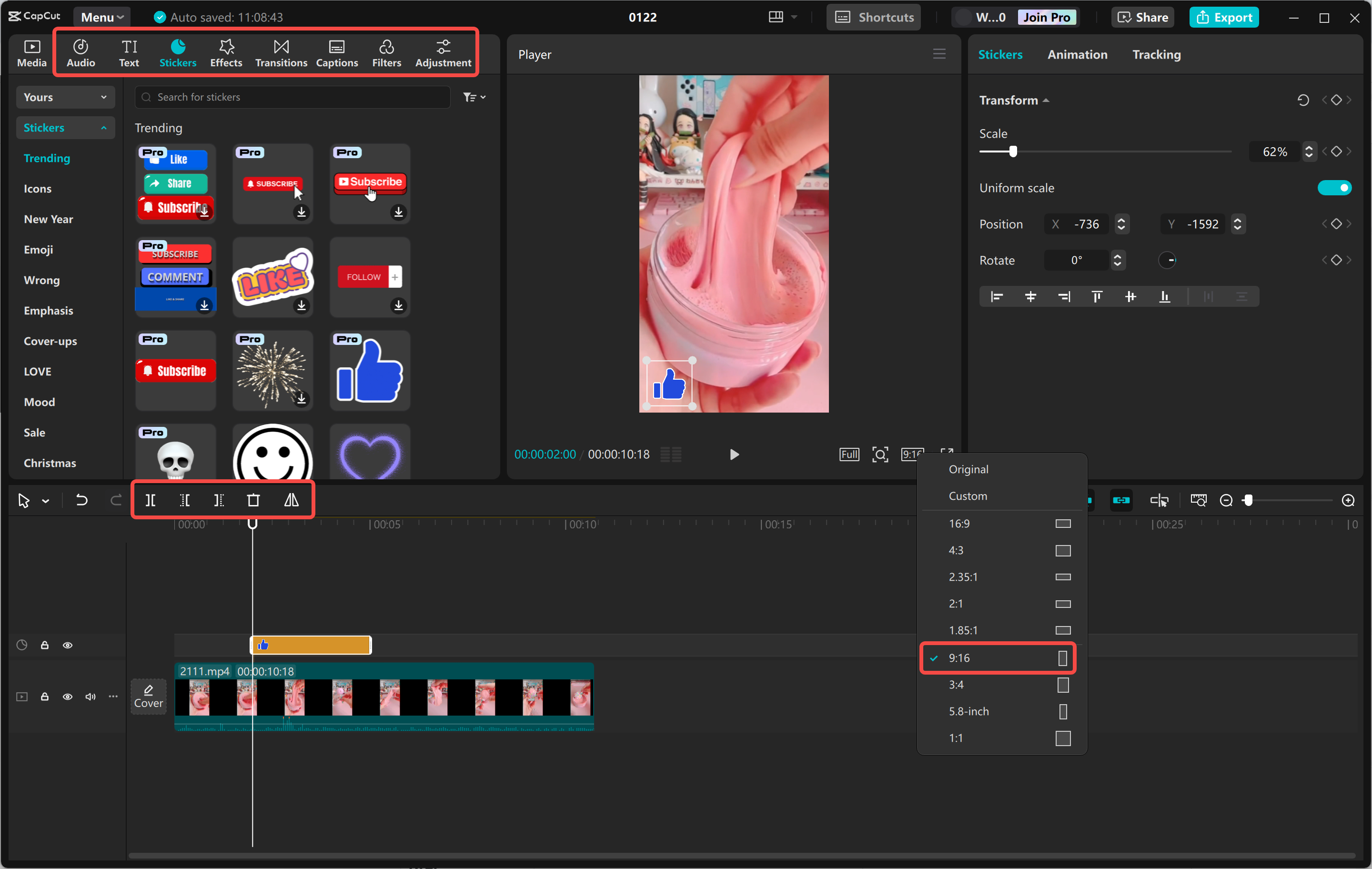 Mengedit video di editor video desktop CapCut