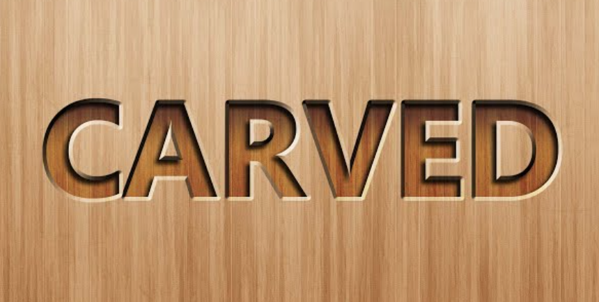 Cas d'utilisation d'un effet de grain de bois dans Illustrator : Effets de typographie gravés