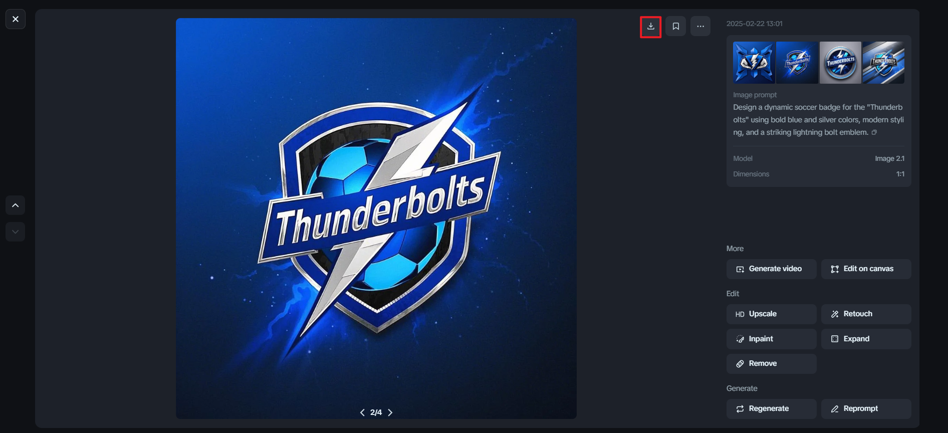 Create your own soccer badge on Dreamina