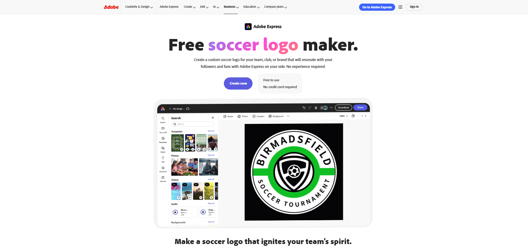 Adobe Express Homepage