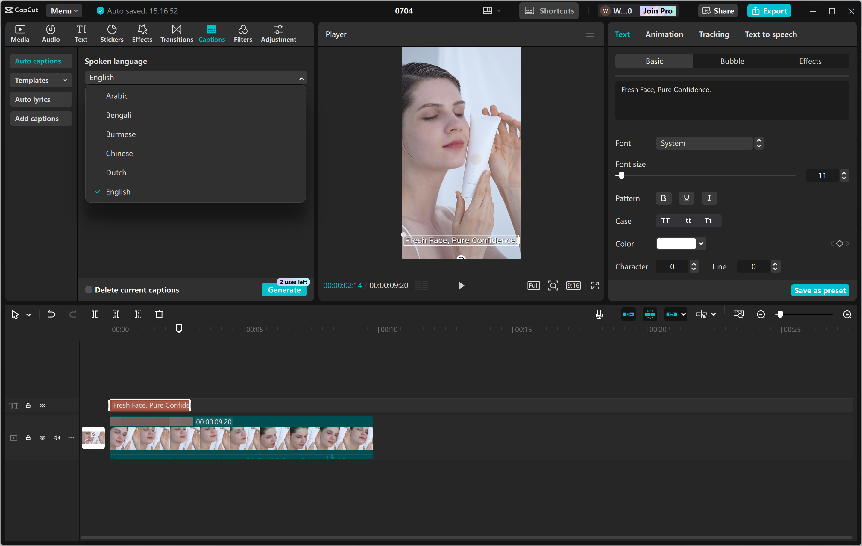 A CapCut asztali videószerkesztő szerkesztési felülete – a legjobb eszköz a lenyűgöző videóborítók tervezéséhez