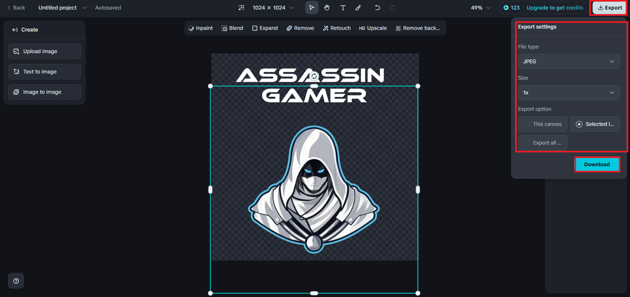 Baixe sua imagem final